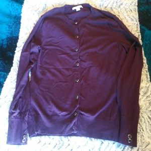 New York & Company Plum Button Down Sweater